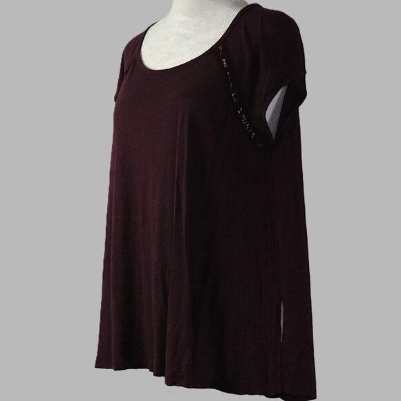 Chloe K Women's Pullover Cap Sleeve Blouse with Laced Back Size M (C422) - Picture 4 of 6